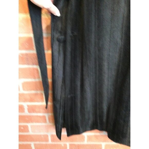 Vintage J Vital Black Velour Mens Long Overcoat 40R 33W Velvet Look Fully Lined - Picture 3 of 9